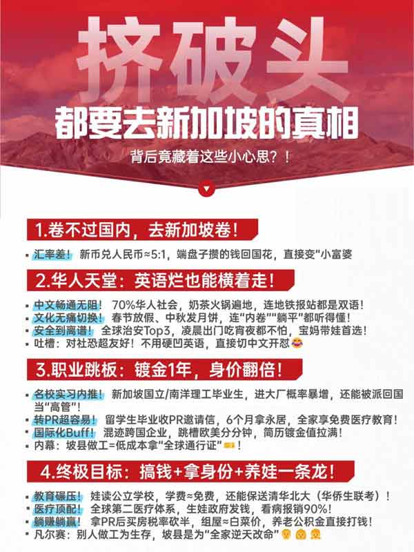 擠破頭移民新加坡，背后竟隱藏這些小心思！