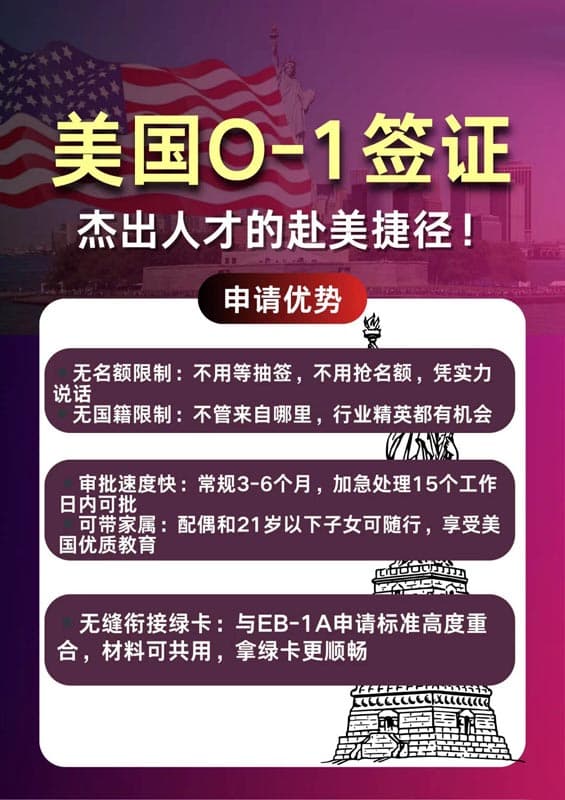 美國O1簽證：杰出人才的赴美捷徑！
