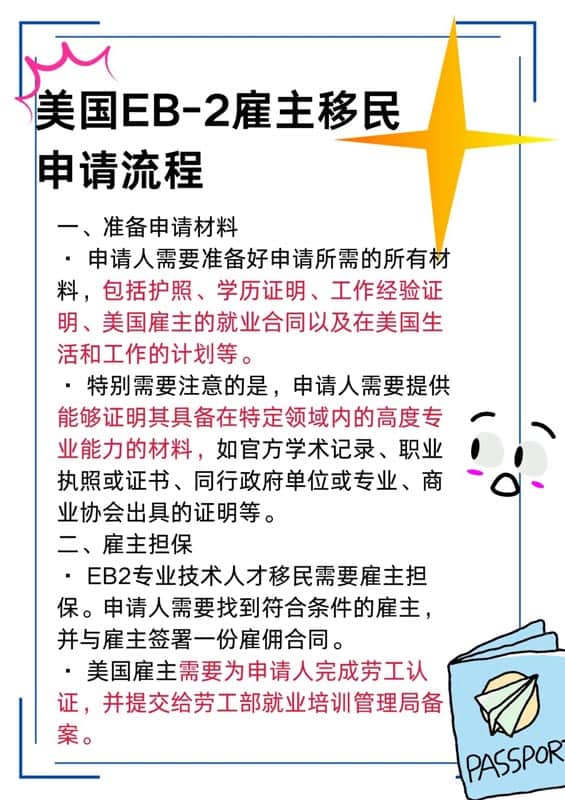 美國職業(yè)移民EB-2系列申請流程