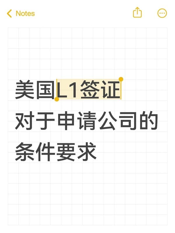 申請(qǐng)美國(guó)L1A簽證，對(duì)公司的要求